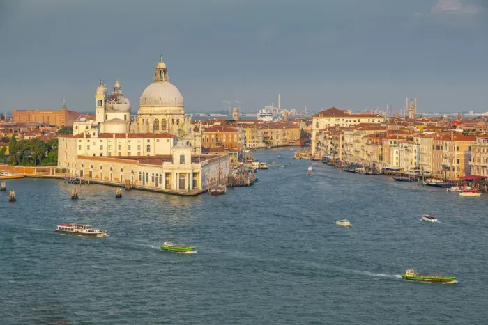 Framed Print : View of Venice from cruise ship at daybreak, Venice, UNESCO World Heritage Site, Veneto Framed Print : View of Venice from cruise ship at daybreak, Venice, UNESCO World Heritage Site, Veneto