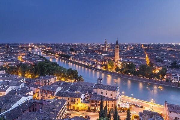 The view over Verona, UNESCO World Heritage Site, from Piazzale Castel San Pietro
