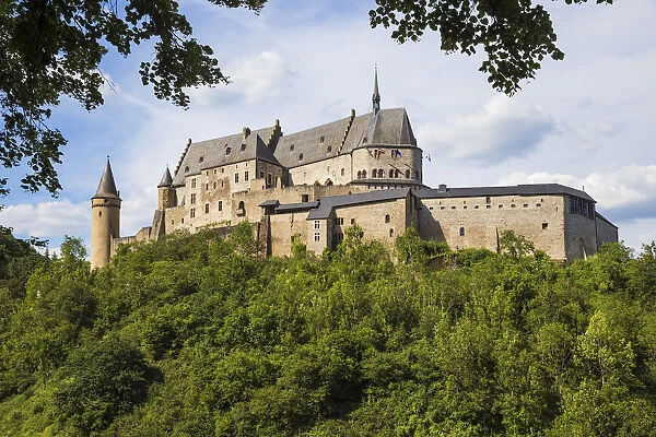 View of Vianden Castle, Vianden, Luxembourg, Europe