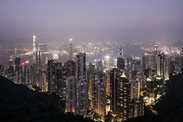 View from Victoria Peak, Central, Hong Kong Island, China, Asia
