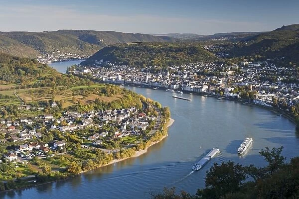 View from Vierseenbick viewpoint, Rhine River, Rhineland-Palatinate, Germany, Europe
