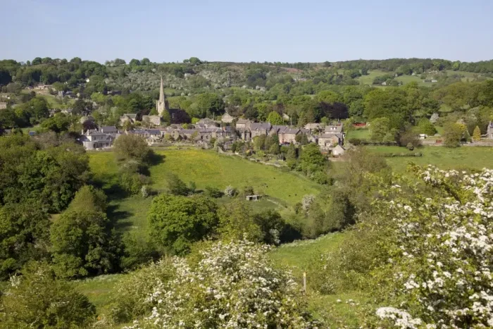 Framed Print : View over village and church, Ashover, Derbyshire, England, United Kingdom, Europe Framed Print : View over village and church, Ashover, Derbyshire, England, United Kingdom, Europe