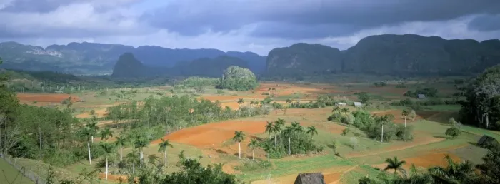 Framed Print : View over Vinales valley towards tobacco plantations and Mogotes, from Hotel Los Jasmines Framed Print : View over Vinales valley towards tobacco plantations and Mogotes, from Hotel Los Jasmines