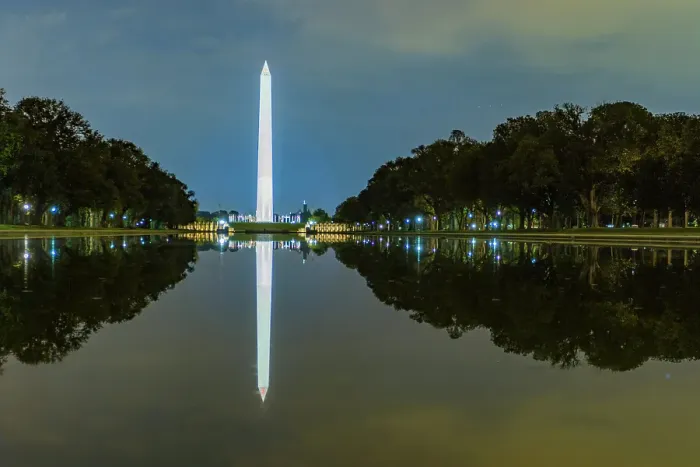 Framed Print : View of the Washington Monument at night in Washington, D.C. United States of America Framed Print : View of the Washington Monument at night in Washington, D.C. United States of America
