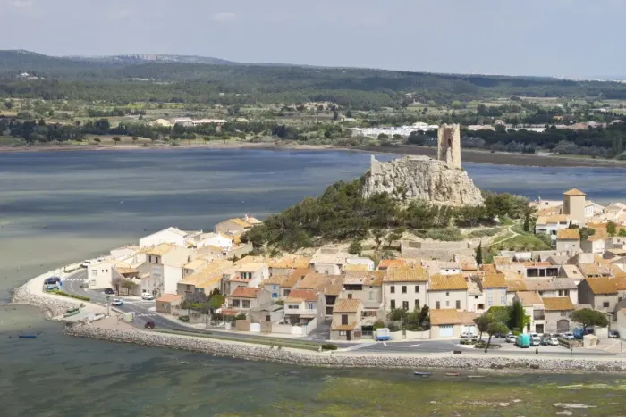 Framed Print : View of the watchtower at Gruissan in Languedoc-Roussillon, France, Europe Framed Print : View of the watchtower at Gruissan in Languedoc-Roussillon, France, Europe