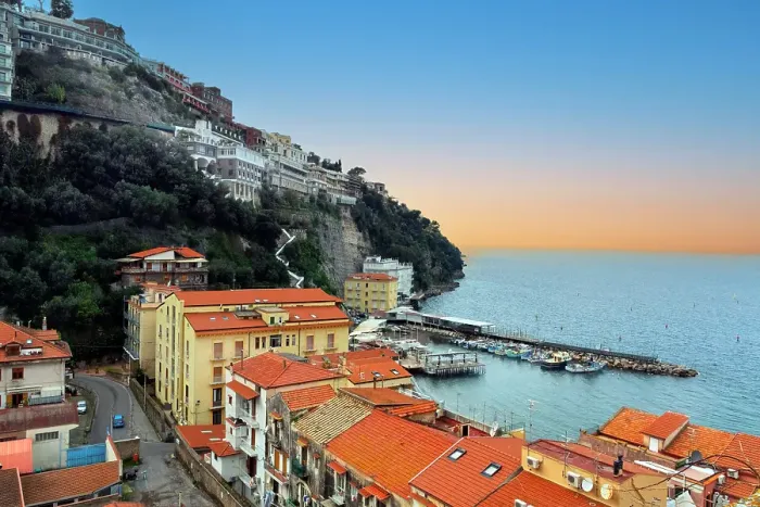 Framed Print : A view of waterfront buildings and harbour in the coastal town of Sorrento, Campania, Italy Framed Print : A view of waterfront buildings and harbour in the coastal town of Sorrento, Campania, Italy