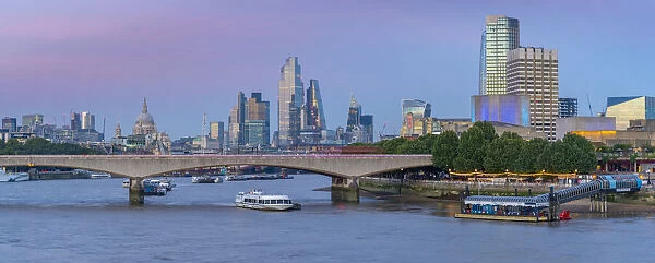 View of Waterloo Bridge over the River Thames, St. Paul