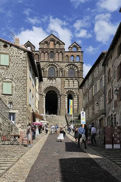 View of the west front of the Cathedral of Notre Dame, Le Puy en Velay