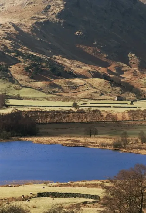 Framed Print : View to west across Little Langdale Tarn, Little Langdale, Lake District National Park
