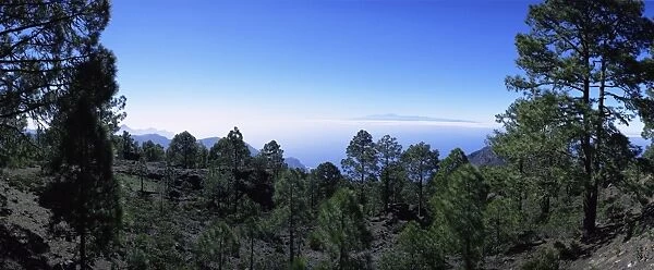 View west from Parque Natural de Tanadaba on Gran Canaria, to Mount Teide on Tenerife