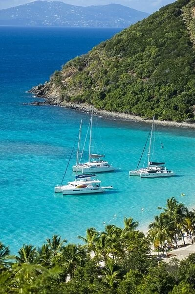 View over White Bay, Jost Van Dyke, British Virgin Islands, West Indies, Caribbean