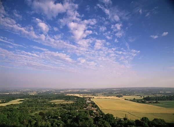 View from Whitehorse Hill on the North Downs near Maidstone, of Trottiscliffe village