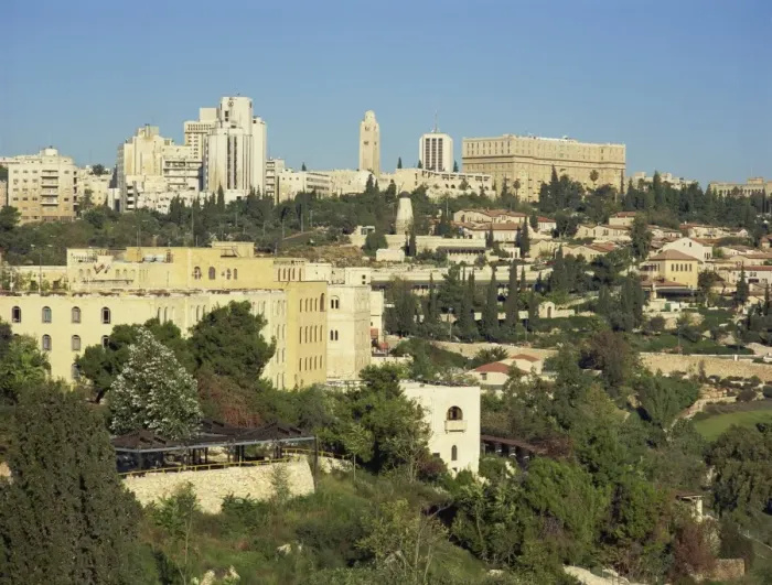 Framed Print : View onto Yemin Moshe and skyline, Jerusalem, Israel, Middle East