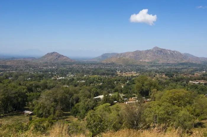 Framed Print : View over Zomba from the Zomba Plateau, Malawi, Africa