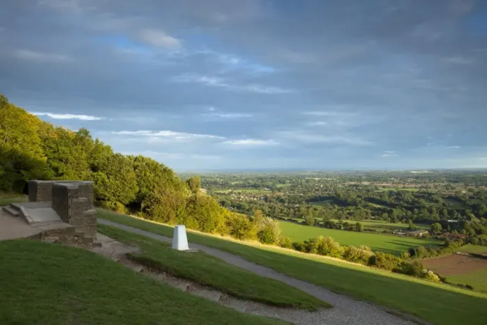 Framed Print : Viewpoint on Box Hill, 2012 Olympics cycling road race venue, view south over Brockham Framed Print : Viewpoint on Box Hill, 2012 Olympics cycling road race venue, view south over Brockham