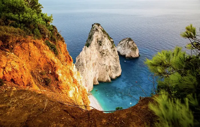 Framed Print : Viewpoint of Keri and famous Mizithres rocks with turquoise sea, Zakynthos island, Greek Islands, Greece Framed Print : Viewpoint of Keri and famous Mizithres rocks with turquoise sea, Zakynthos island, Greek Islands, Greece