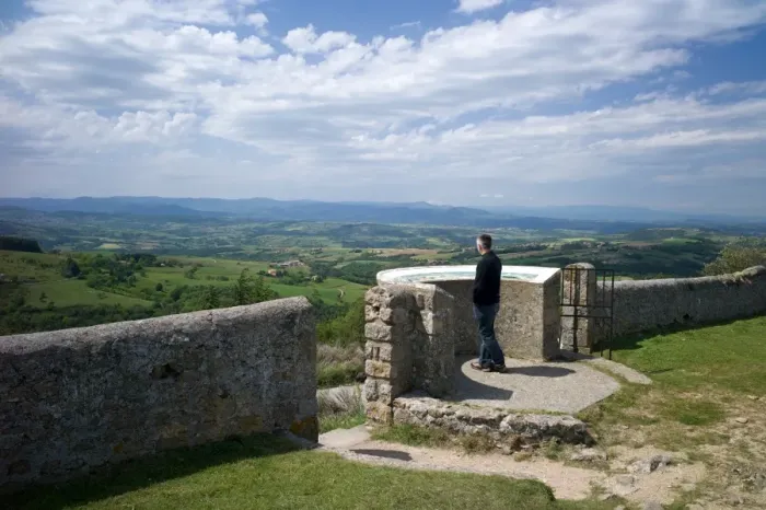 Framed Print : Viewpoint and orientation table at Saint Romain de Lerps, Ardeche, France, Europe Framed Print : Viewpoint and orientation table at Saint Romain de Lerps, Ardeche, France, Europe