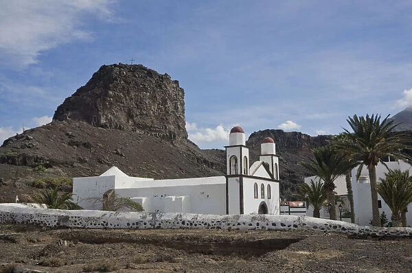 Views of a church in Puerto de Las Nieves, a picturesque fishing village on the north coast of Gran Canaria, Canary Islands, Spain, Atlantic, Europe