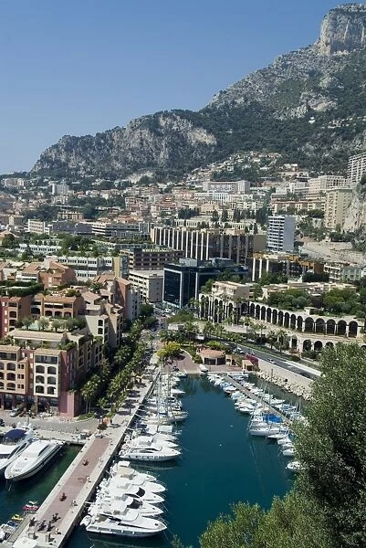 Views from Fontvieille port over Monaco, Europe