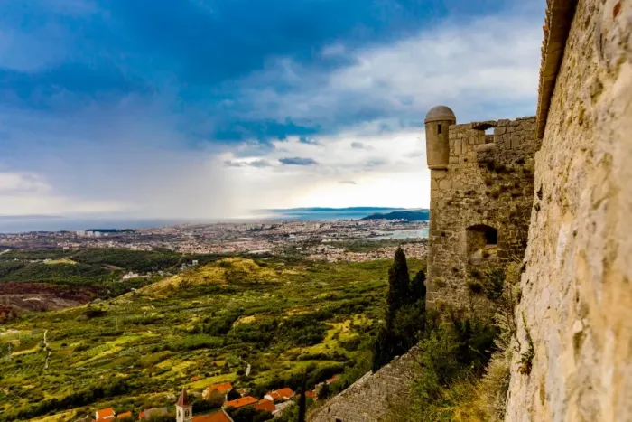 Framed Print : Views from the Fortress of Klis, where Game of Thrones was filmed, Croatia, Europe