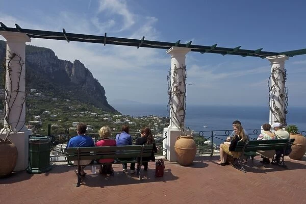 Views from La Piazzetta, Capri town, Isle of Capri, Bay of Naples, Campania