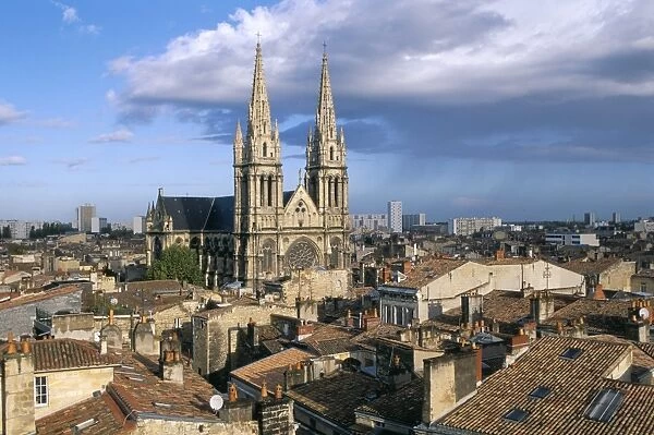 Views of the roofs of the Quartier des Chartrons, town of Bordeaux, Gironde