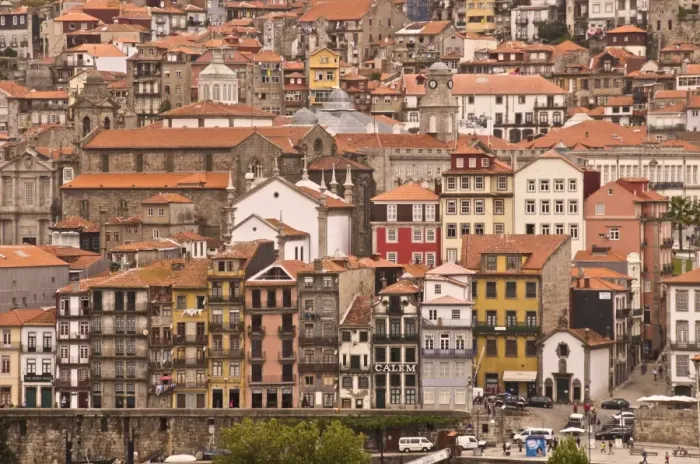 Framed Print : Vila Nova de Gaia seen from Ribeira quays, Oporto, Portugal, Europe Framed Print : Vila Nova de Gaia seen from Ribeira quays, Oporto, Portugal, Europe