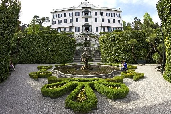 Villa Carlotta and gardens in spring sunshine, Tremezzo, Lake Como, Lombardy, Italian Lakes, Northern Italy, Europe