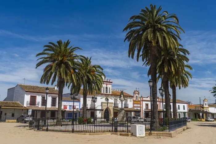 Framed Print : Village of El Rocio, Donana National Park, UNESCO World Heritage Site, Andalucia, Spain, Europe Framed Print : Village of El Rocio, Donana National Park, UNESCO World Heritage Site, Andalucia, Spain, Europe