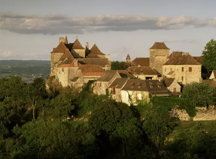 Framed Print : Village in evening light, Loubressac, Lot, Midi Pyrenees, France, Europe Framed Print : Village in evening light, Loubressac, Lot, Midi Pyrenees, France, Europe