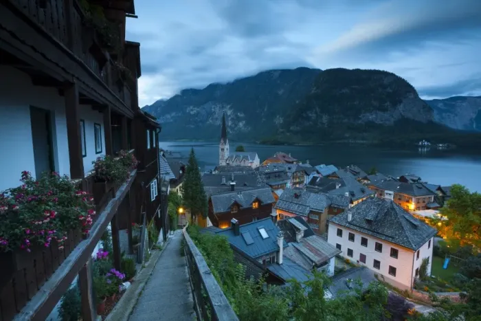 Framed Print : The Village of Hallstatt illuminated at dusk, UNESCO World Heritage Site, Hallstattersee, Oberosterreich (Upper Austria), Austria, Europe Framed Print : The Village of Hallstatt illuminated at dusk, UNESCO World Heritage Site, Hallstattersee, Oberosterreich (Upper Austria), Austria, Europe