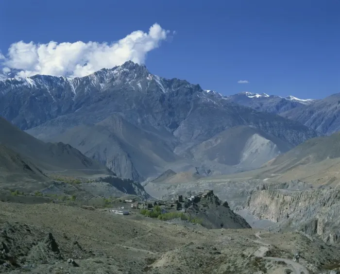 Framed Print : The village of Jharkot in the Mustang district in Framed Print : The village of Jharkot in the Mustang district in