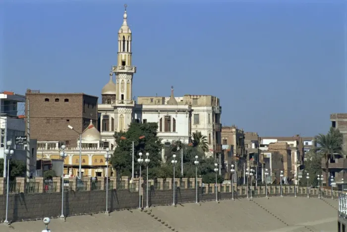 Framed Print : Village with mosque and minaret at Esna, Egypt, North Africa, Africa Framed Print : Village with mosque and minaret at Esna, Egypt, North Africa, Africa