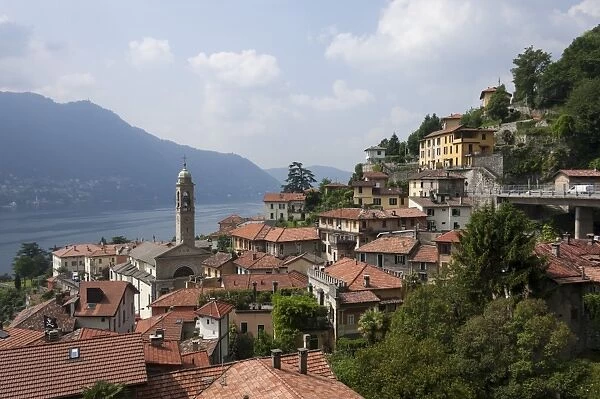 Village overlooking Lake Garda, Italian Lakes, Lombardy, Italy, Europe