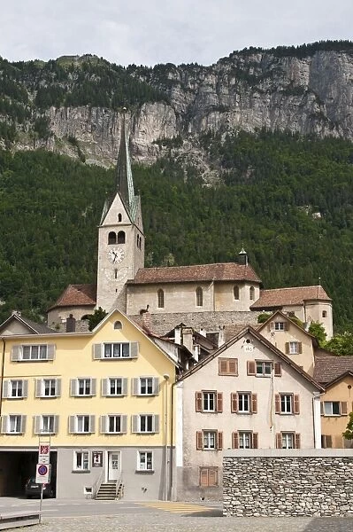 Village scenes in Domat  /  Ems, Graubunden canton, Switzerland, Europe