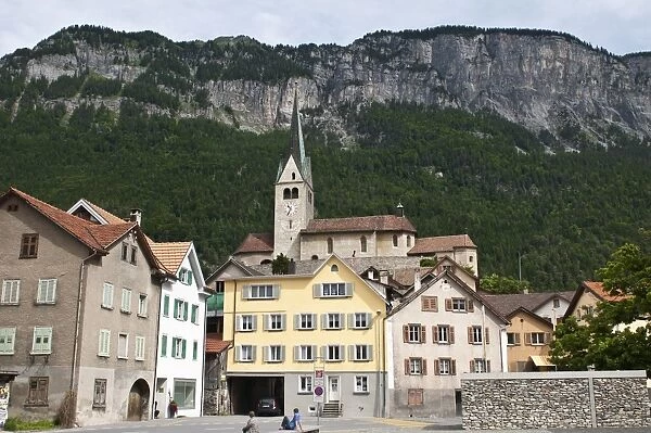 Village scenes in Domat  /  Ems, Graubunden canton, Switzerland, Europe