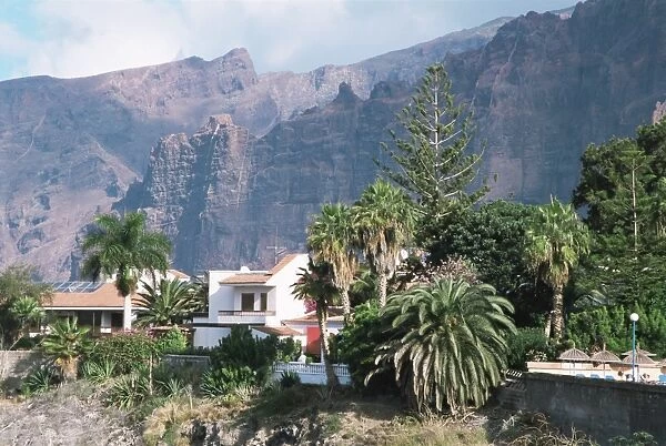 Villas and gardens, Los Gigantes, Tenerife, Canary Islands, Spain, Europe