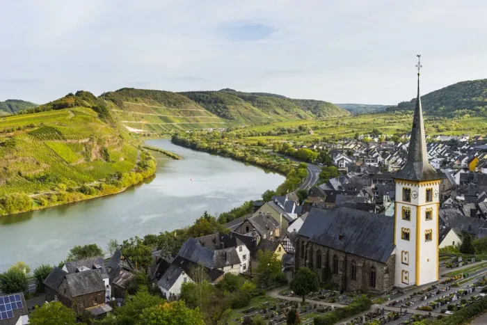 Framed Print : Vineyards above Bremm on the Moselle river, Germany Framed Print : Vineyards above Bremm on the Moselle river, Germany