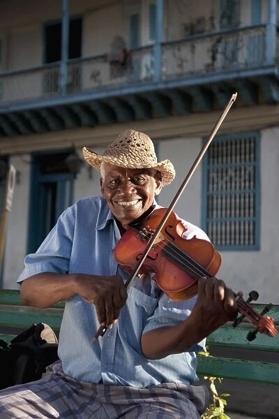 Violin player, Santiago de Cuba, Cuba, West Indies, Central America