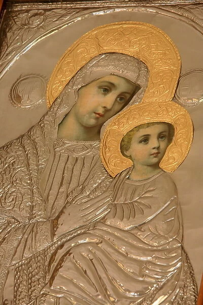 Virgin and Child, Greek Orthodox icon, Thessaloniki, Macedonia, Greece, Europe