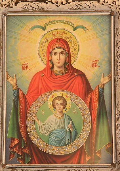 Virgin and Child, Greek Orthodox icon, Thessaloniki, Macedonia, Greece, Europe