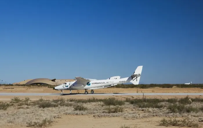 Framed Print : Virgin Galactics White Knight 2 with Spaceship 2 on the runway at the Virgin Galactic Gateway spaceport, Upham, New Mexico, United States of America, North America Framed Print : Virgin Galactics White Knight 2 with Spaceship 2 on the runway at the Virgin Galactic Gateway spaceport, Upham, New Mexico, United States of America, North America