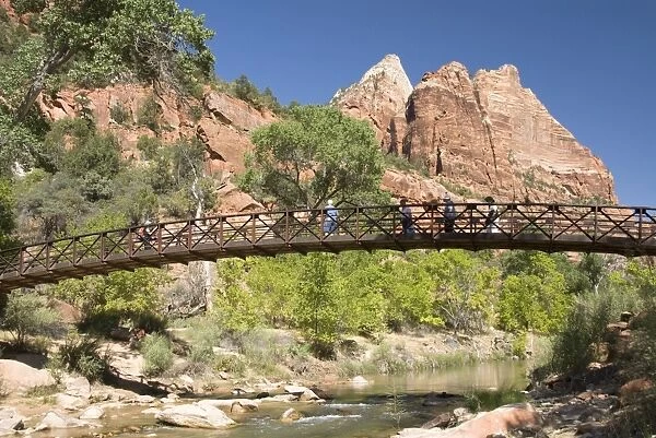 The Virgin River, foot bridge to access the Emerald Pools, Zion National Park