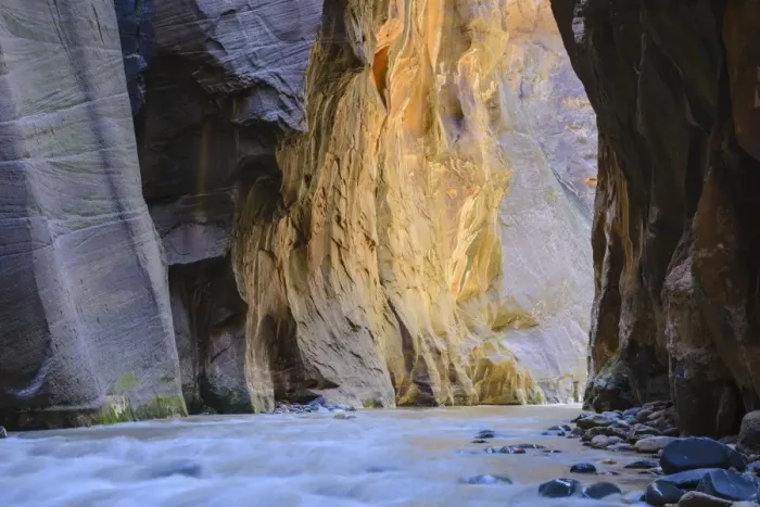 Framed Print : Virgin River Narrows, Zion National Park, Utah, United States of America, North America Framed Print : Virgin River Narrows, Zion National Park, Utah, United States of America, North America
