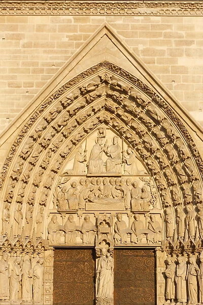 Virgins Gate tympanum, west front, Notre Dame Cathedral, UNESCO World Heritage Site