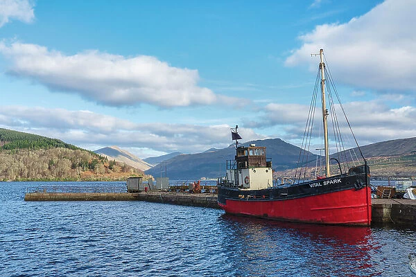 The Vital Spark moored at Inverary, Loch Fyne, Argyll and Bute, Scotland, United Kingdom, Europe