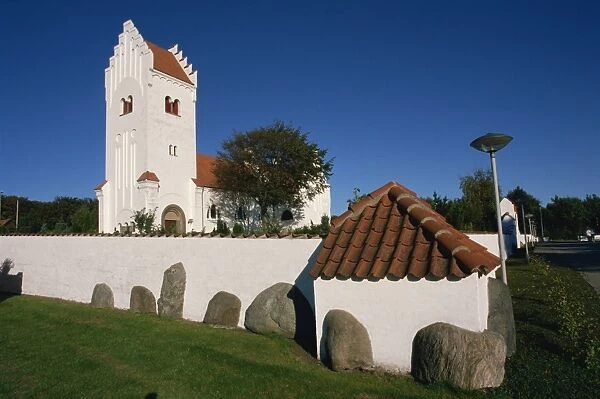 Vodskov church, near Alborg, a typical country style church, Denmark, Scandinavia, Euorpe
