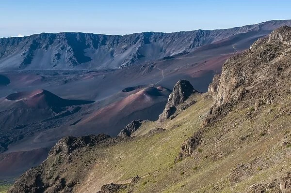 Volcanic crater on top of the Haleakala National Park, Maui, Hawaii, United States of America, Pacific