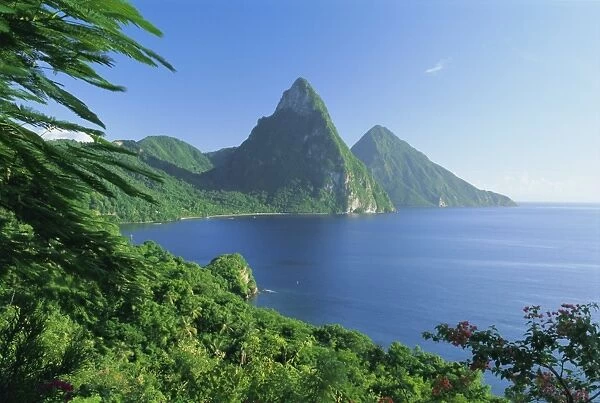 Volcanic peaks of the Pitons, Soufriere Bay, St