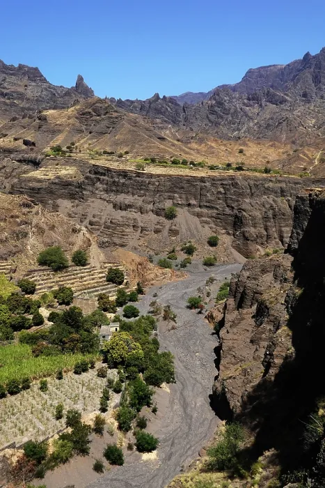 Framed Print : Volcanic scenery in the valley of Alto Mira, northwest Saint Anthony, Cape Verde Framed Print : Volcanic scenery in the valley of Alto Mira, northwest Saint Anthony, Cape Verde